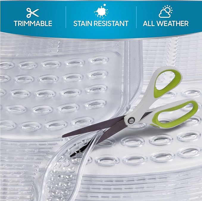 BDK 4-Piece Rubber Transparent Clear Floor Mats Heavy Duty for Front & Rear Car Truck Van SUV, All Weather Protection, Universal Fit