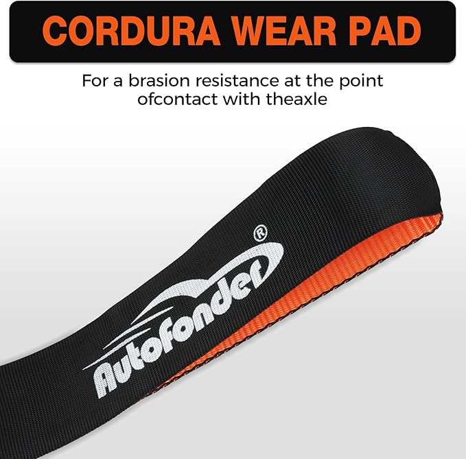 Heavy Duty 4 Pack Axle Tie Down Straps for Trailers-2" x 114" Car Hauler Straps with Snap Hooks-10,000 lbs Break Strength, 3300 lbs Capacity - DOT Certified Wheel Ratchet Tie Downs (Orange)