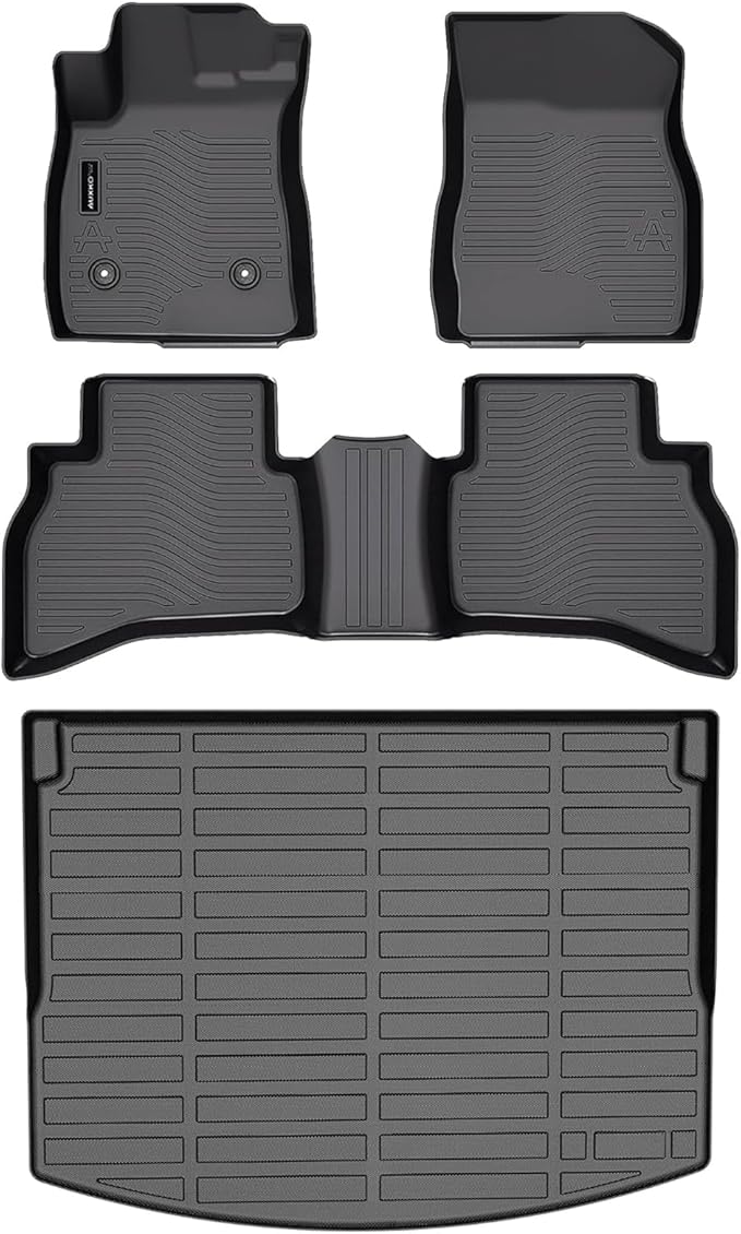 Auxko All Weather Floor Mats Cargo Mat Fit for Chevrolet Chevy Trailblazer AWD 2026 2025 2024 2023 2022 2021 TPE Floor Liner Trunk Mat Trailblazer Accessories All Season Odorless Anti-Slip Black
