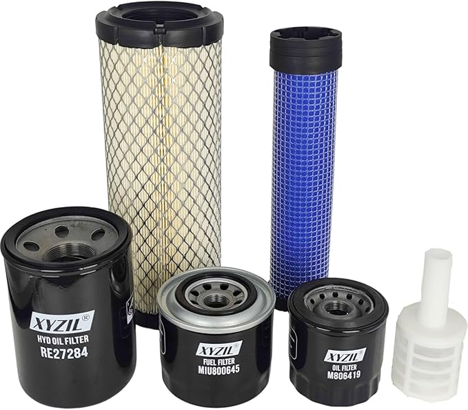 Maintenance Filter Kit Compatible with John Deere 790 Engine 3TNE82A (SN 790001-) Compact Utility Tractor M806419 RE27284 M811032 MIU800645 M131802 M131803 Hydraulic Oil Fuel Air Filter Service