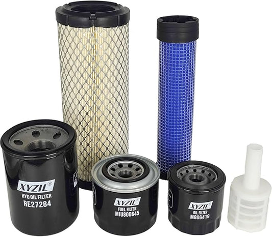 Maintenance Filter Kit Compatible with John Deere 790 Engine 3TNE82A (SN 790001-) Compact Utility Tractor M806419 RE27284 M811032 MIU800645 M131802 M131803 Hydraulic Oil Fuel Air Filter Service