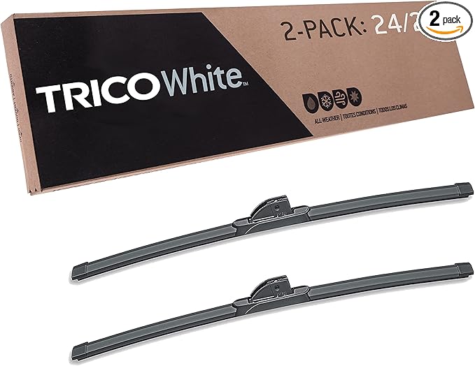 TRICO White 24" + 24" Extreme Weather Premium Winter Automotive Replacement Windshield Wiper Blades (Set of 2), Passenger and Driver Side All-Weather Beam Wiper Blades for Select Vehicle Models