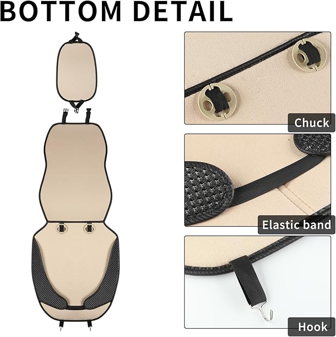 Auto Newer Car Seat Cover,Breathable Front Car Seat Cushion,Comfortable Car Seat Protector,Anti-Slip and Full Wrap Driver Car Seat Protector with Storage Pocket,Universal All Seasons(Black,1PCS)