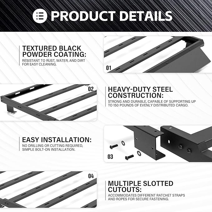 for Cruiser Roof Rack Cargo Basket Compatible with 2007 2008 2009 2010 2011 2012 2013 2014 Toyota FJ Cruiser, Overland Rooftop Pickup Truck Cargo Carrier Top Luggage Storage Holder Cross Bars