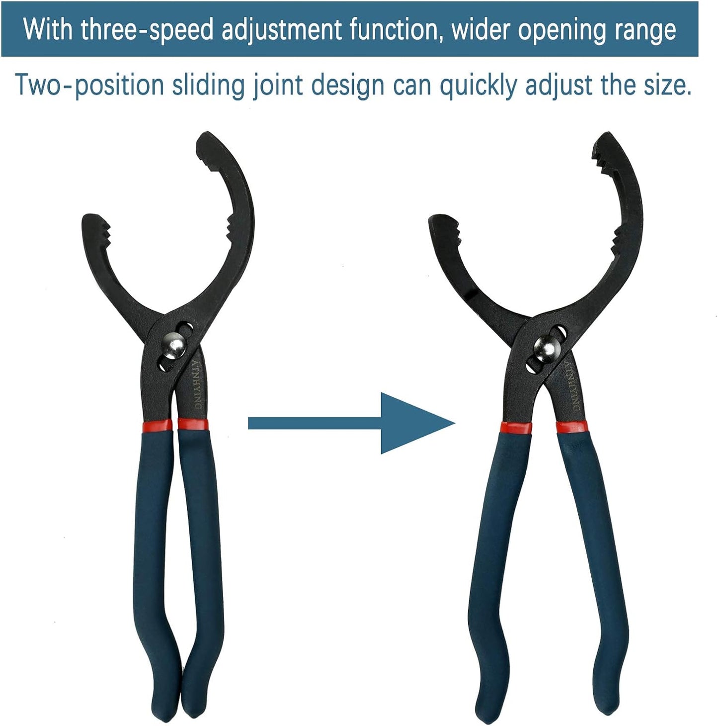 Large Oil Filter Pliers, 14" Adjustable Oil Filter Wrench, Universal Oil Filter Removal Tool No Slipping for Engine Filters, Conduit, Fittings (14 Inch)