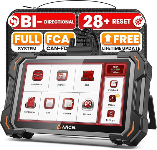 ANCEL OBD2 Scanner DS500 Elite Bidirectional Scan Tool, Full System Car Diagnostic Scanner with 28+ Reset Services, Active Test, CAN-FD, FCA Autoauth, Lifetime Free Upgrade