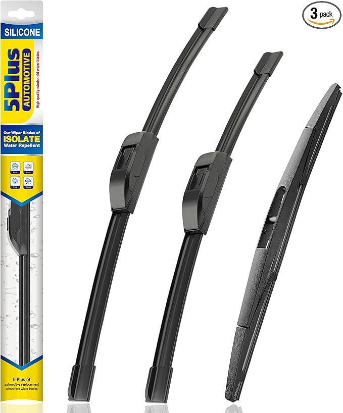 5 PLUS® Silicone Windshield Wipers Replacement for 2007 2008 2009 2010 2011 2012 2013 Acura MDX Wiper Blades(Set of 3),Automotive Replacement Windshield Wiper Blades For My Car-26"/21"/12"