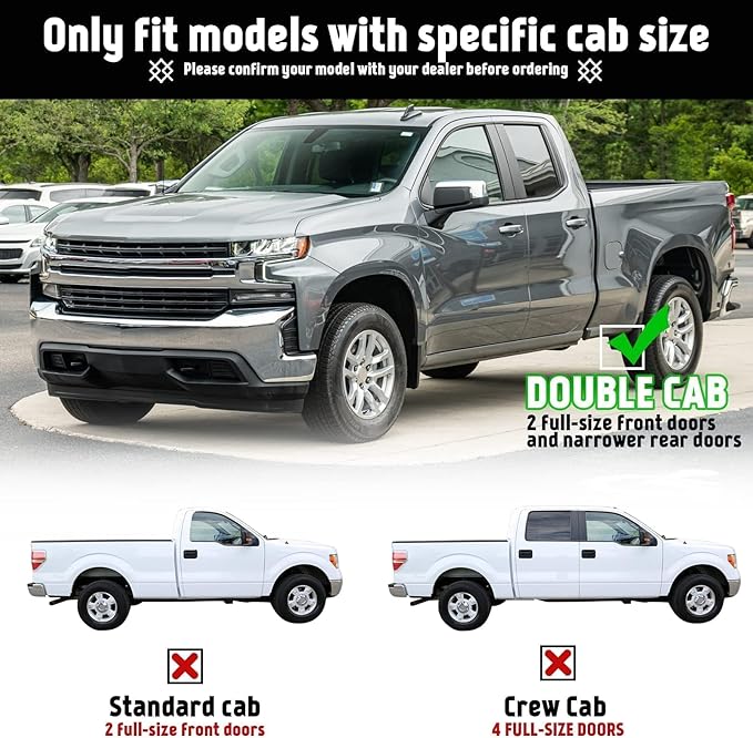 PZ 6" Double Cab Running Boards Compatible with 2019-2025 Chevy Silverado/GMC Sierra 1500, 2020-2025 for 2500HD 3500HD Mirror Stainless Steel Side Step Nerf Bar