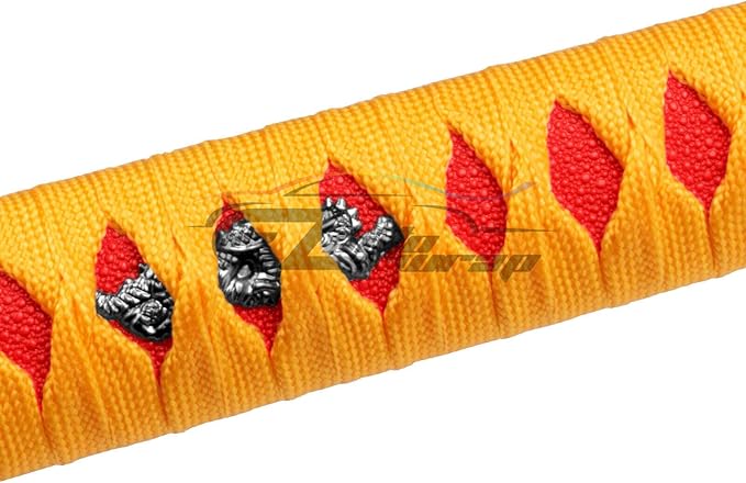 EZAUTO WRAP 10cm Orange Red Shift Knob Samurai Sword Alloy Katana with Adapter Universal