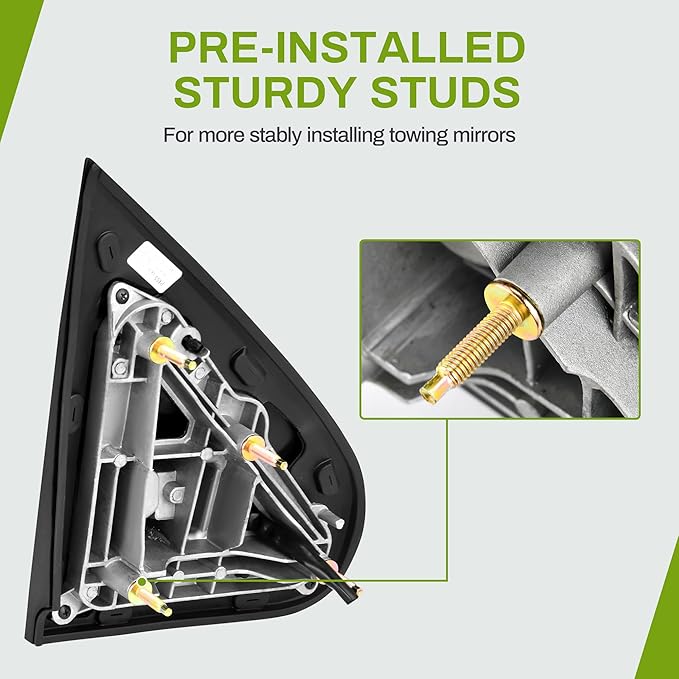 AUTOSAVER88 Towing Mirrors Compatible with 2014-2018 Silverado Sierra 1500 2500HD 3500HD Power Heated Smoke LED Turn Signal Manual Telescoping Folding Clearance Light Reverse Light Black Housing