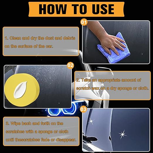 2PCS Upgraded Car Scratch Repair Kit Including Wiping Sponge, Scratch Repair Wax, Suitable for Car Paint Polishing and Repair
