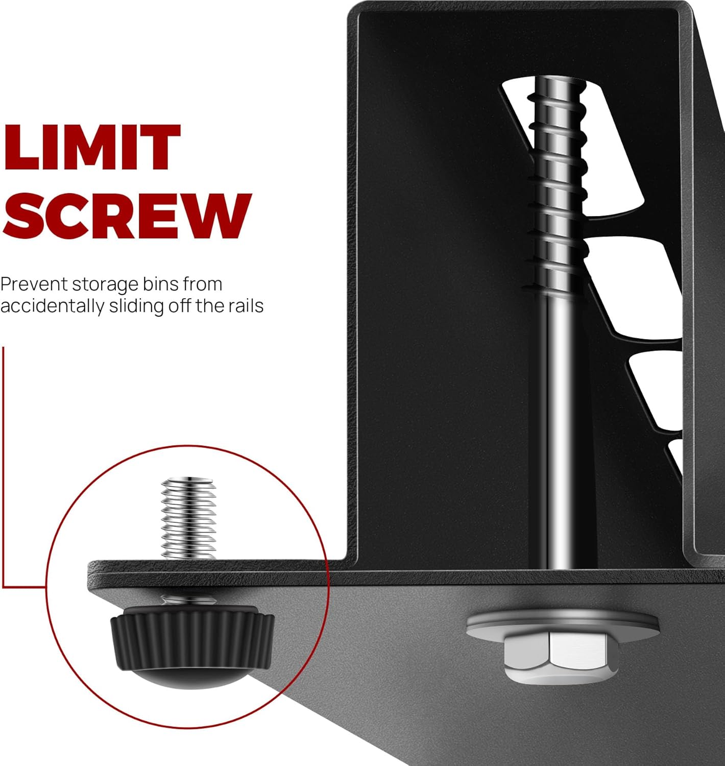 Adjustable Overhead Garage Storage Rack System – Heavy-Duty Ceiling Bin Rail Organizer for Most Storage Bins, Fits 3 Bins per Set (4 Sets Included)