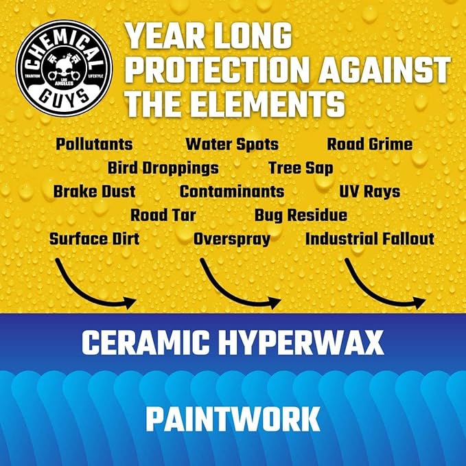 Chemical Guys HydroSlick Intense Gloss SiO₂ Ceramic Coating HyperWax - High Shine and Long-Lasting Protection, Safe for Cars, Trucks, SUVs, Motorcycles, RVs, and More - 16 oz