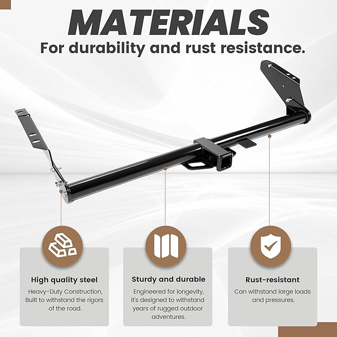 KUAFU Rear Class 3 2” Trailer Hitch Compatible with 2004-2020 Toyota Sienna All Styles Replacement for 75237 Towing Receiver Steel Black