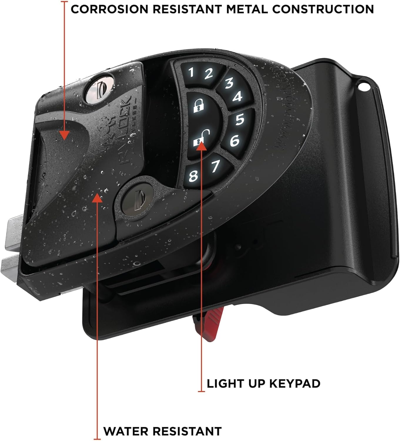 RVLOCK V4 RV Door Lock Keyless Entry with Remote, Secure and Convenient Camper Latch Replacement, Durable RV Door Lock Replacement for Trailers with Patented Security Technology