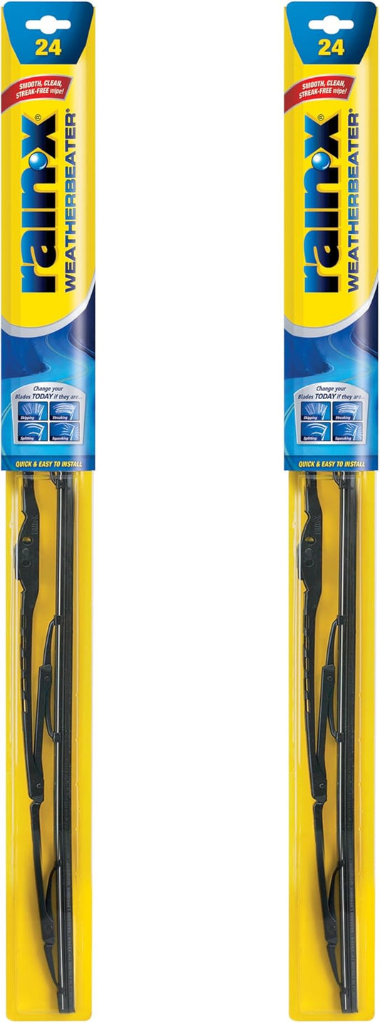 Rain-X 820245 WeatherBeater Wiper Blades, 24" Windshield Wipers (Pack of 2), Automotive Replacement Windshield Wiper Blades That Meet Or Exceed OEM Quality And Durability Standards