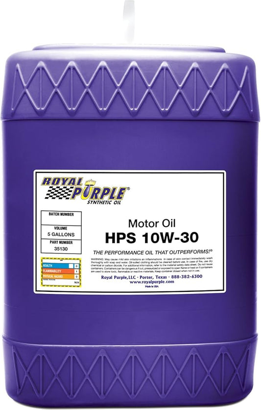 Royal Purple 35130 HPS 10W-30 High Performance Street Synthetic Motor Oil with Synerlec - 5 Gallon