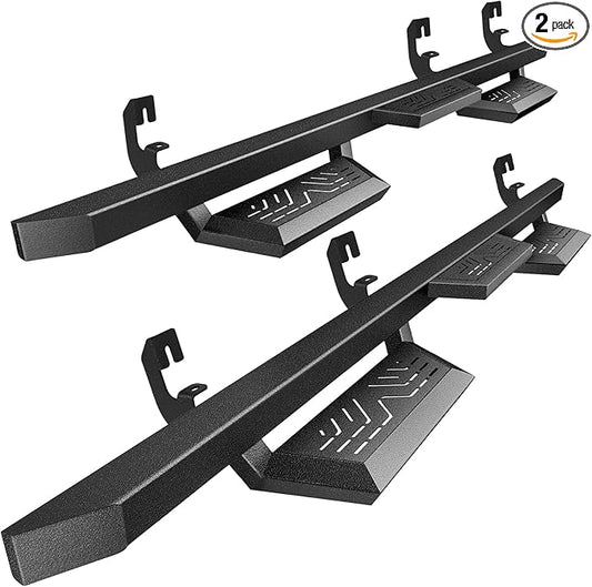 PZ Crew Cab Drop Down Side Steps Running Boards Compatible with 2015-2025 GMC Canyon, Black Heavy Duty Carbon Steel Truck Step Rails Nerf Bars