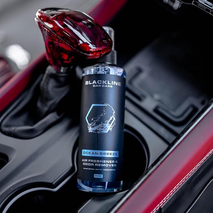 Blackline Car Care - Ocean Breeze Car Air Freshener, Long-Lasting, Oder Eliminator, for Cars, Trucks, SUV, or Home Use - 8 fl OZ - Scent Spray