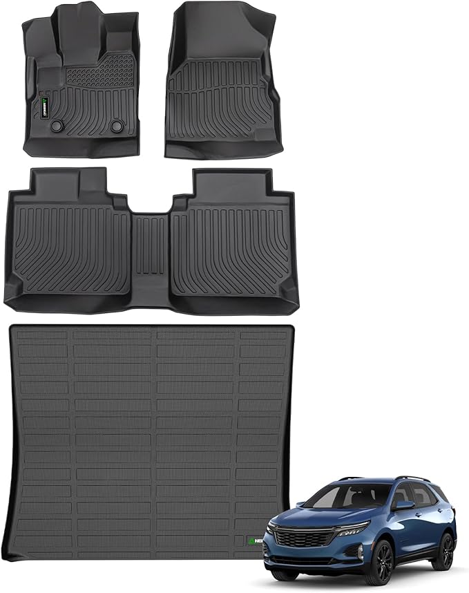 ANBINGO®-Floor Mats & Cargo Liner for 2012-2017 Chevy Equinox & GMC Terrain (Not for Equinox EV) All Weather Equinox Car Mats TPE Rubber Set Cargo Liner for 2015 Chevy Equinox Accessories