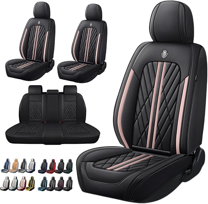 Universal Fit Waterproof Breathable Nappa Leather Automotive Vehicle Car Seat Covers Set Cushion Protector for Sedan SUV
