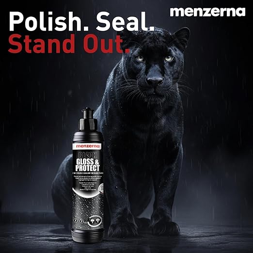 MENZERNA Black Gloss & Protect 8.5 oz I 2-in-1 Black Car Polish & Sealant I Removes Fine Scratches, Swirl Marks & Holograms I Restores & Protects Car Paint I Color Depth & Glossy Finish