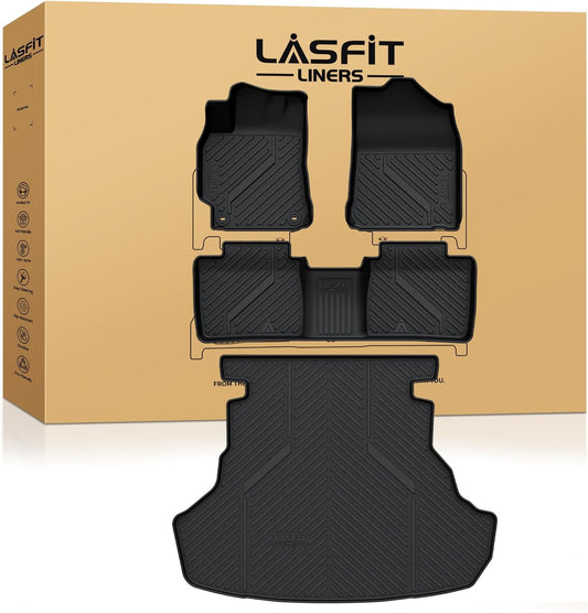 LASFIT Floor Mats for Toyota Camry 2015-2017 (Not Fit Hybrid) LE/SE/XLE/XSE, Custom Fit TPE All Weather Floor Liners for 2017 2016 2015 camry1st & 2nd Row Car Mats, Black