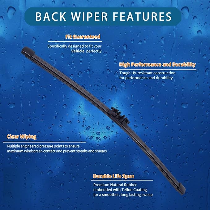 Windshield Wiper Blades for Ford Bronco Sport 2021 2022 2023 2024 2025 (Not Fit Bronco) - Complete Set Front & Rear (22"+21"+9") All-Season Wipers