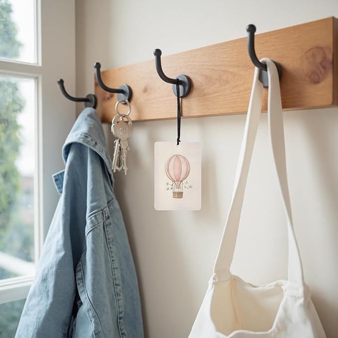 Pink Girly Car Air Freshener 4 Pcs, Cute Bunny Hot Air Balloon Swan You Are Loved Hanging Air Freshener for Cars Closet Drawer Books, Pink Cute Car Accessories for Women Girls