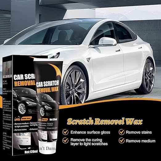 Scratch Remover for Vehicles, New Car Scratch Remover for Deep Scratches, Car Scratch Repair Paste, Cars Paint Scratch Repair Polishing Wax with Wipe & Sponge for Cars Vehicles Deep Scratches (2 PCS)
