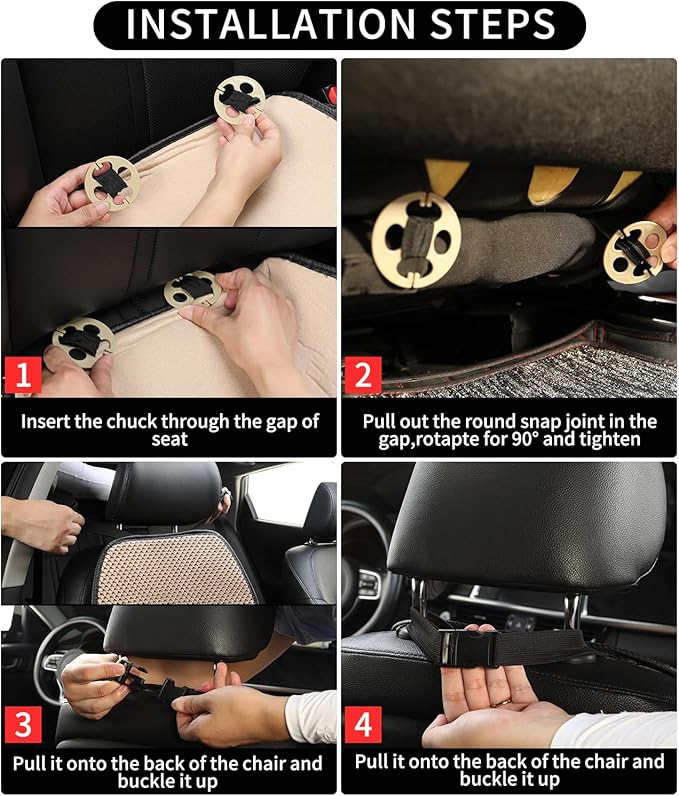 Auto Newer Car Seat Cover,Breathable Front Car Seat Cushion,Comfortable Car Seat Protector,Anti-Slip and Full Wrap Driver Car Seat Protector with Storage Pocket,Universal All Seasons(Beige,2PCS)