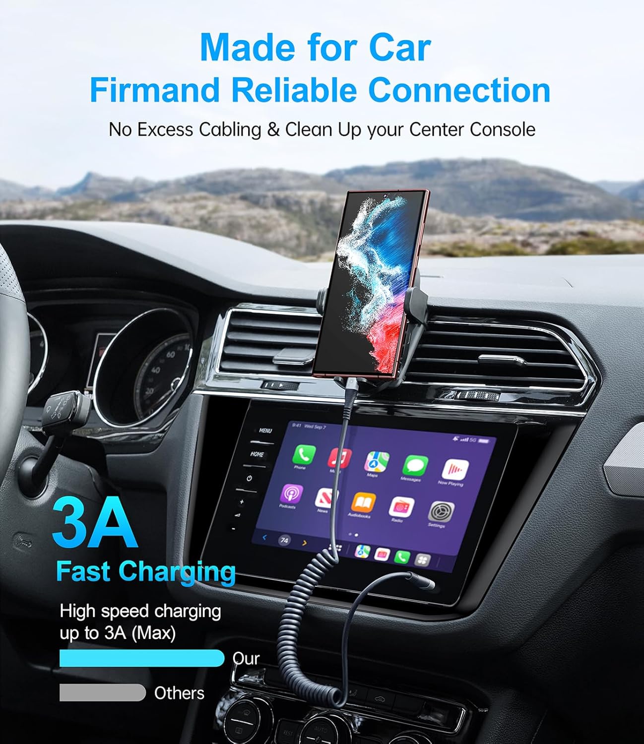 Coiled USBC to USBC Cables for Car 3FT/5FT, USB C to USB C Fast Charging Cables Short Type C Cord for iPhone 16/15/Pro/Plus/Pro Max/Samsung Galaxy S23, Compatible All Type C Devices-Silver 2Pack