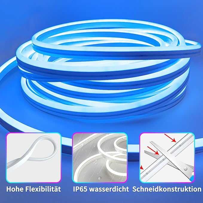 132FT Led Neon Rope Lights Control with App/Remote,Flexible Led Rope Lights,Multiple Modes,IP65 Outdoor RGB Neon Lights Waterproof,Music Sync Gaming Led Neon Strip Lights for Bedroom Décor