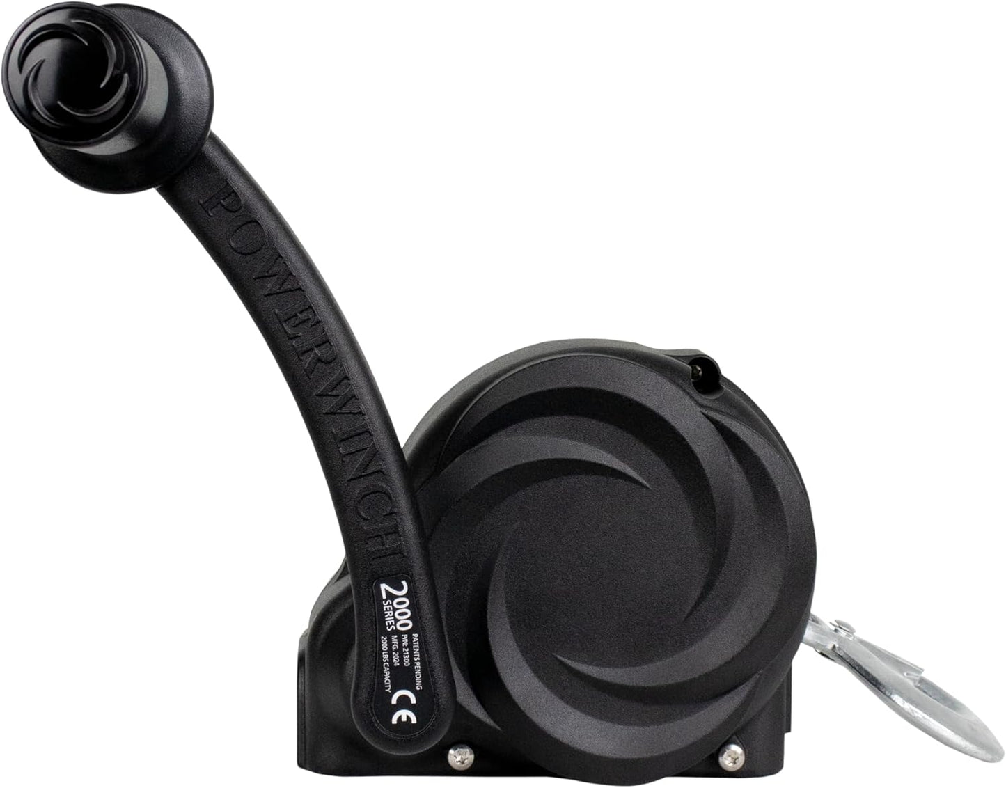 Powerwinch Premier Series 2000 Manual Trailer Winch for Boat Trailers, 2000 lb Capacity, Fully Assembled, Die Cast Aluminum Housing, 20' Strap, Easiest Operation on The Market, 4.75:1 Gear Ratio.