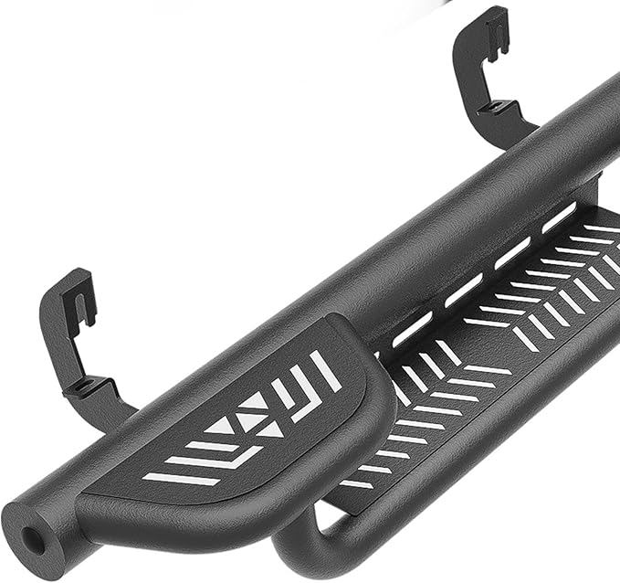 Three Raised Steps Crew Cab Running Boards Compatible with 2007-2018 Chevy Silverado & GMC Sierra 1500, 2007-2019 Chevrolet Silverado & GMC Sierra 2500 HD 3500 HD CrewCab Side Steps Nerf Bar