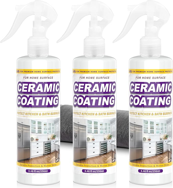 Ceramic Coating Spray for Kitchen Appliances & Stainless Steel – Fingerprint Resistant Cleaner & Sealer for Sinks, Fridges, Stoves – 25oz