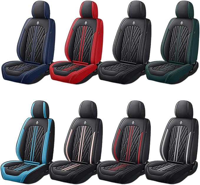 Universal Fit Waterproof Breathable Nappa Leather Automotive Vehicle Car Seat Covers Set Cushion Protector for Sedan SUV