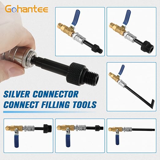 Automatic Transmission Fluid Oil Filling Filler Adapter Manual Filler Kit Include Metal Dispenser with Shut Off Valve, Replacement for Audi 09G 01J 722.9 CVT DSG ATF Benz 722.9