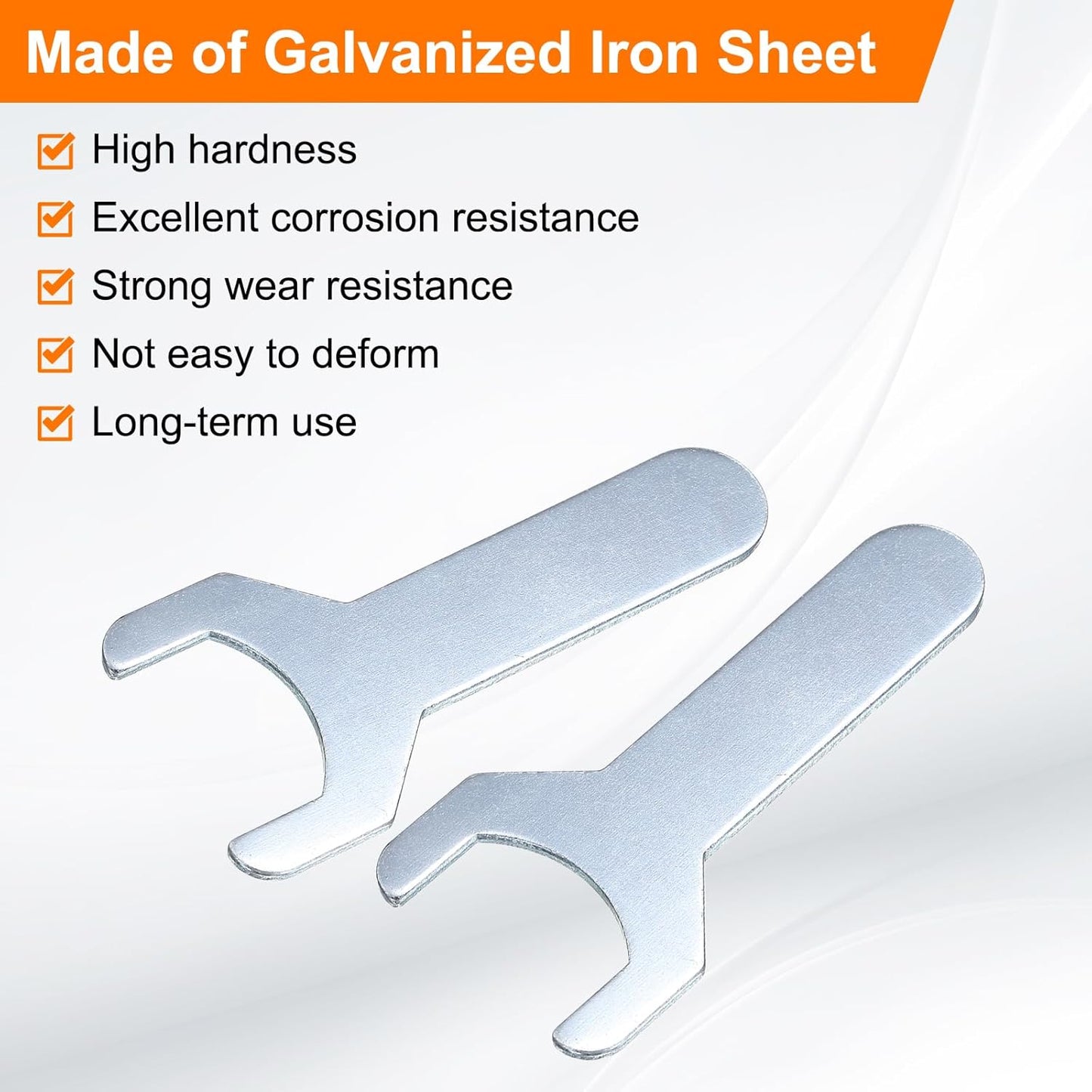 HARFINGTON 10pcs Small Wrench 22x70x2mm Metric U-Shaped Single Open Ended Spanner Super Thin Flat Head Galvanizing Wrench for Automotive Repair Furniture Assembly