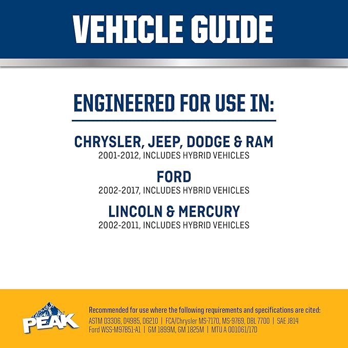 PEAK OET Extended Life Gold Concentrate Antifreeze/Coolant for North American Vehicles, 1 Gal.