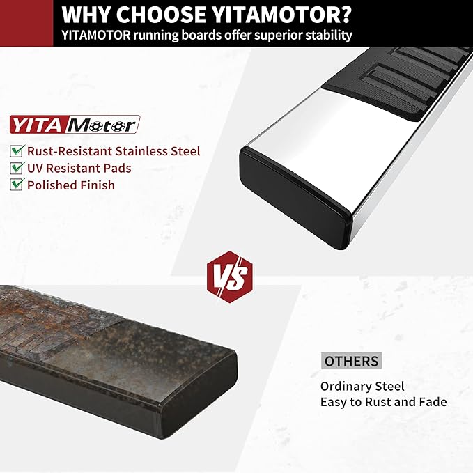 YITAMOTOR Running Boards Compatible with 2019-2025 Dodge Ram 1500 Crew Cab New Body Style Nerf Bars Side Step (Exclude 1500 Classic)