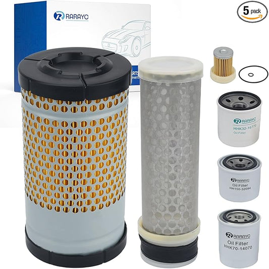 RTV Maintenance Filter Kit (Oil, Fuel, HST, Hydraulic, Air Filters) Compatible with Kubota RTV-X1140 X1100C X1120D Replacement Part HH150-32094 6A320-59930 HHK70-14070 HHK32-16770 1G319-11210