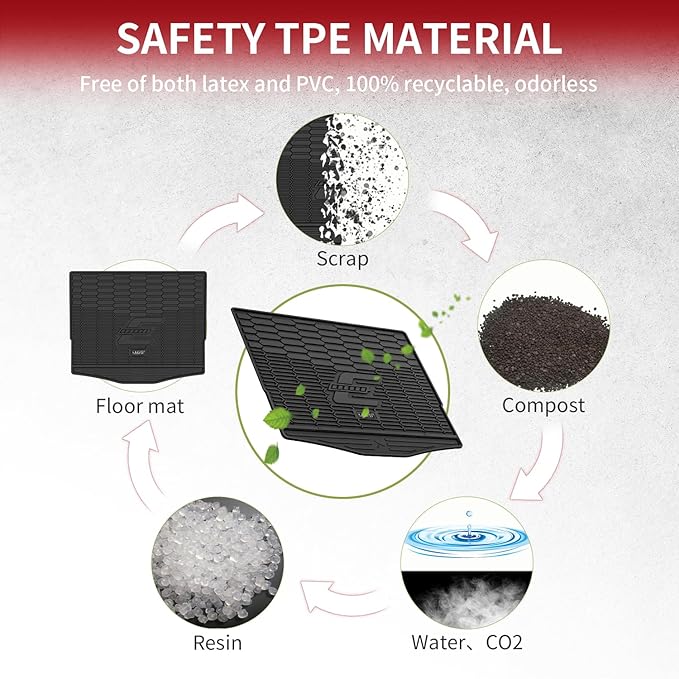 LASFIT Trunk Mat for Ford Mustang Mach-E 2021-2025(Trunk Base Upper Position) TPE All Weather Custom Fit Cargo Liner