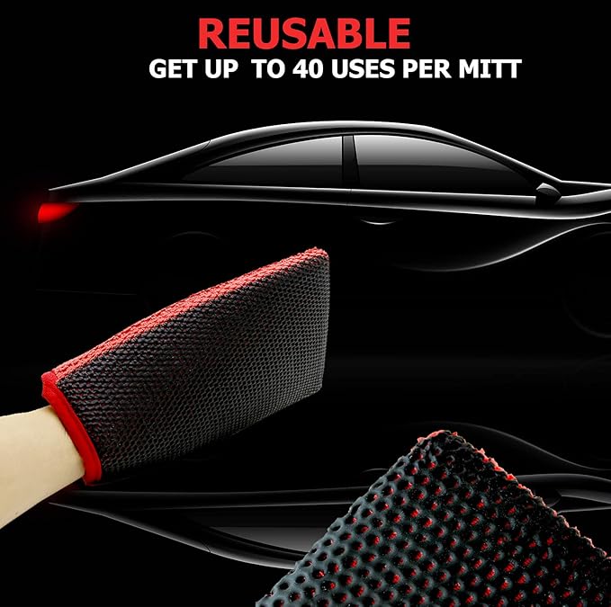 Ethos Quick Decon Mitt - Car Wash Mitt, Clay Bar Tool for Auto Detailing and Polishing
