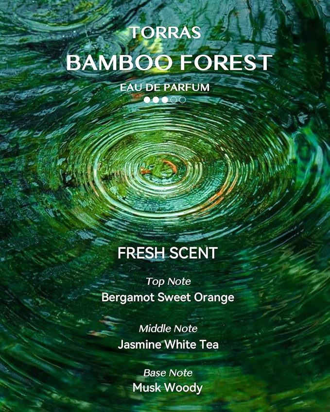 TORRAS Smart Car Air Freshener, Ultra-wide Ultrasonic Atomization Car Freshener, Blue Ambient Light, AUTO On/Off, Adjustable Mode, Natural fragrance, Bamboo Forest Scent