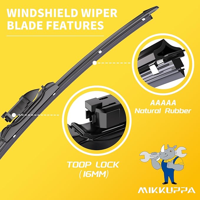 MIKKUPPA 24"+19" Windshield Wipers Blades - Replacement for 2011-2023 VW Jetta, 2012-2018 VW Passat, 2013-2017 VW CC - All Season Quiet Front Wiper Blades, Pack of 2