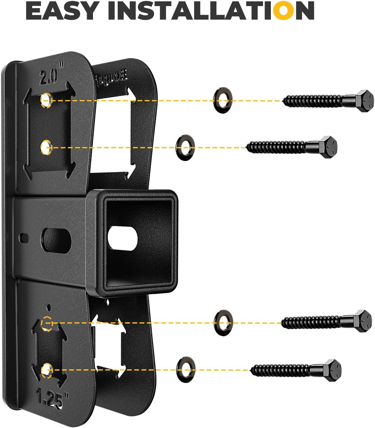 BougeRV Hitch Wall Mount, 2" Receiver, Max Hold Up to 300LBS, Bike Rack & Cargo Rack Storage, Hanging Garage Organizer, Trailer Hitch Receiver Hitch Bicycle Ski Rack Storage Organizer