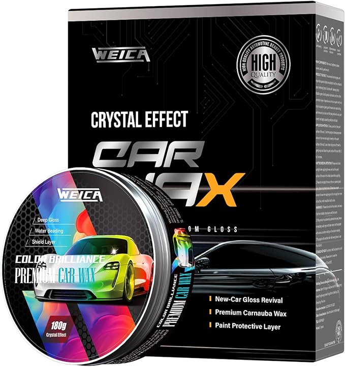 Premium Carnauba Wax 30% Conc. - Ultimate Paint Protection for Luxury Cars | 3-Month UV & Acid Rain Shield | Hydrophobic Ceramic Coating Enhancer (180g)