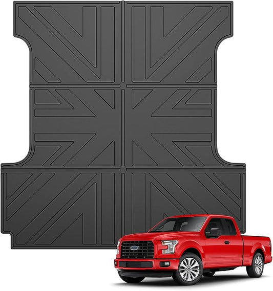 Truck Bed Mat Compatible with 2015-2024 Ford F150 5.5 FT Truck Bed Liner Cargo Mats TPE Cargo Liner Replacement for Ford F150 Accessories (5.5FT Bed Mat)