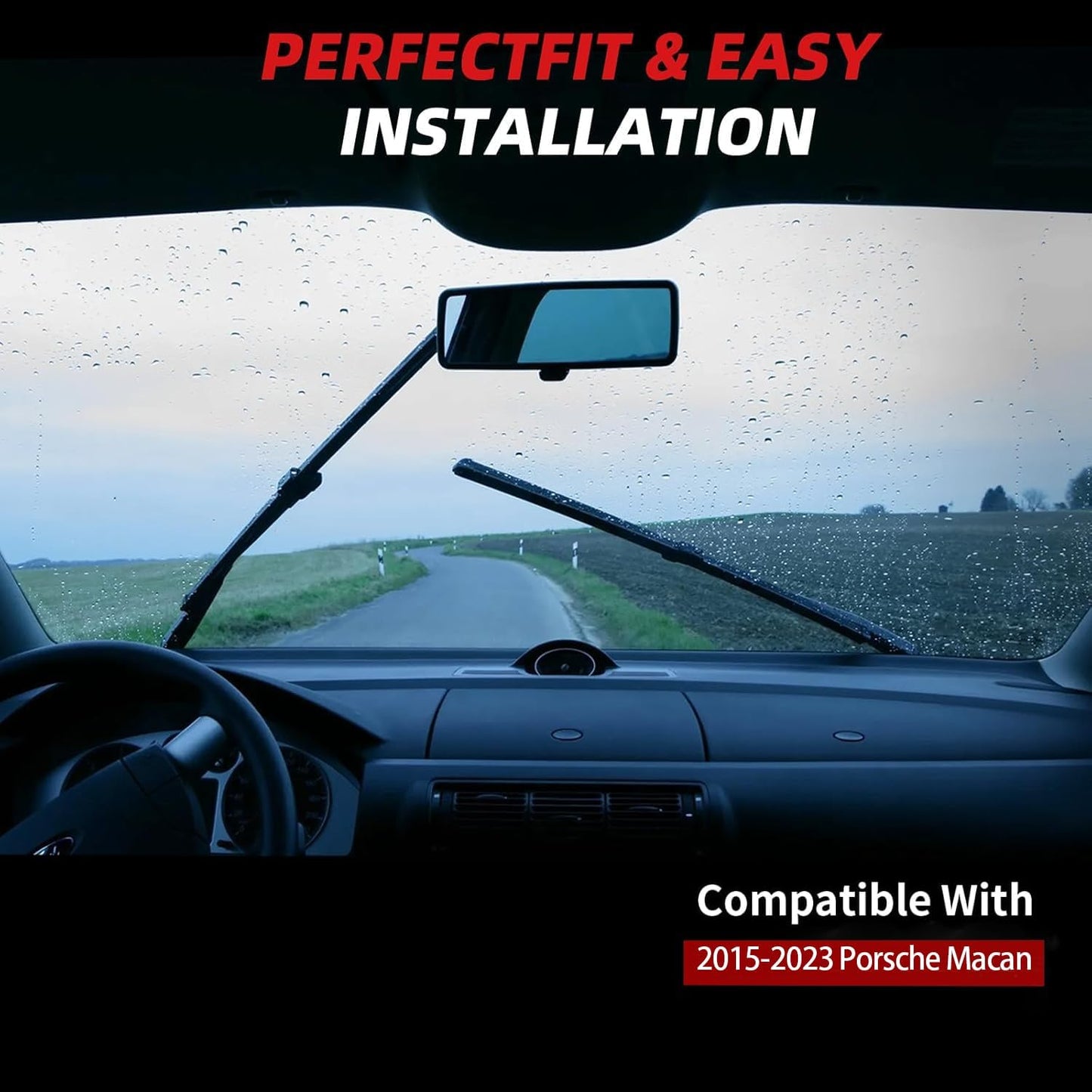 OTUAYAUTO Windshield Wiper Blades - Replacement for Porsche Macan 2015-2023, Front and Rear Wipers Set, Top Lock - 24"+20"+15" (Pack of 3)